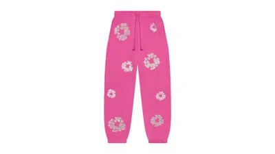 Pre-owned Denim Tears Men's  Cashmere Swarovski Cotton Wreath Sweatpants In Pink
