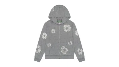 Pre-owned Denim Tears Men's  Cashmere Swarovski Cotton Wreath Zip Hoodie In Grey