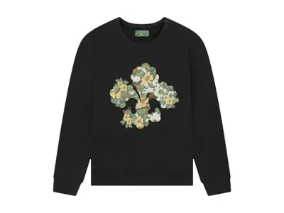 Pre-owned Denim Tears Men's  Cotton Fleur Delis Crewneck Sweatshirt In Charcoal In Gray