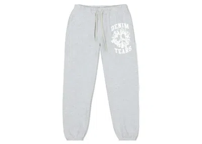 Pre-owned Denim Tears Men's  Cotton Wreath Peace University Sweatpant In Heather Grey