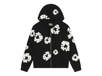 Pre-owned Denim Tears Men's  Cotton Wreath Zip Hoodie In Black