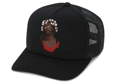 Pre-owned Denim Tears Men's  Crown Made Of Cotton Southern Man Trucker Hat In Black