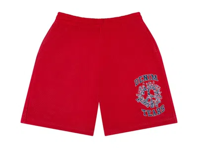 Pre-owned Denim Tears Men's  Denim University Mesh Shorts In Red