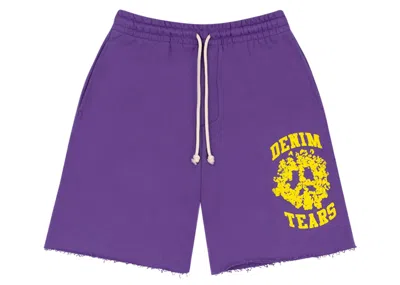 Pre-owned Denim Tears Men's  Denim University Sweat Shorts In Purple