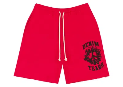 Pre-owned Denim Tears Men's  Denim University Sweat Shorts In Red