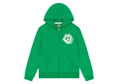 Pre-owned Denim Tears Men's  Denim University Zip Hoodie In Green