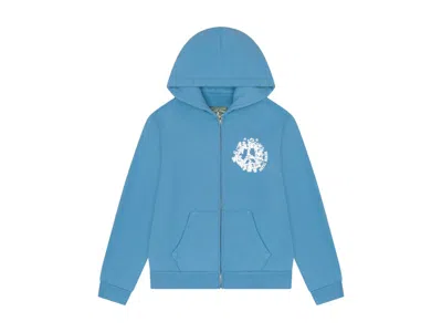 Pre-owned Denim Tears Men's  Denim University Zip Hoodie In Light Blue