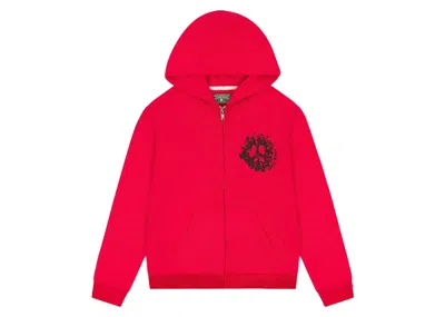 Pre-owned Denim Tears Men's  Denim University Zip Hoodie (ss24) In Red