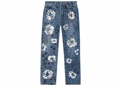Pre-owned Denim Tears Men's  Irak Tears 501 Jean In Vintage Blue Light Wash