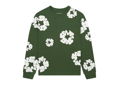 Pre-owned Denim Tears Men's  Long Sleeve Cotton Wreath T-shirt In Green