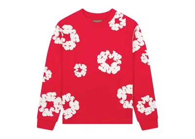Pre-owned Denim Tears Men's  Long Sleeve Cotton Wreath T-shirt In Red