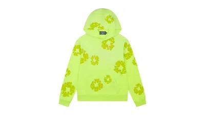 Pre-owned Denim Tears Men's  Mono Cotton Wreath Hoodie In Neon Green