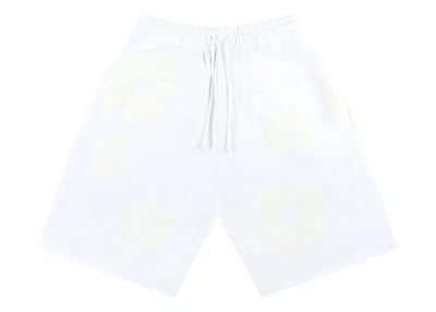 Pre-owned Denim Tears Men's  Mono Cotton Wreath Shorts In White