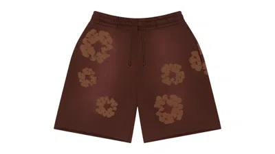 Pre-owned Denim Tears Men's  Mono Cotton Wreath Sweat Shorts In Brown
