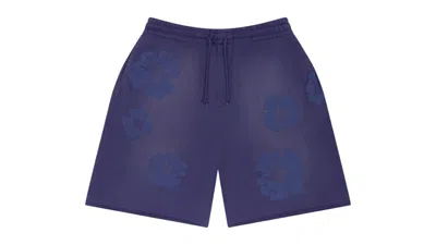 Pre-owned Denim Tears Men's  Mono Cotton Wreath Sweat Shorts In Washed Blue