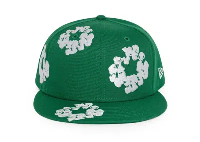 Pre-owned Denim Tears Men's  New Era Cotton Wreath 59/50 Cap In Green