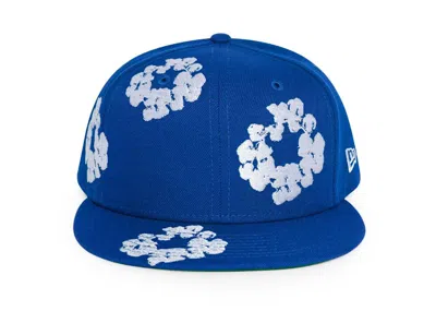 Pre-owned Denim Tears Men's  New Era Cotton Wreath 59/50 Cap In Royal Blue