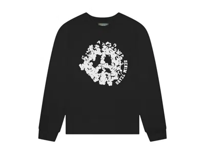 Pre-owned Denim Tears Men's  Peace Wreath Long Sleeve Tee Shirt In Black