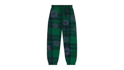 Pre-owned Denim Tears Men's  Plaid Cotton Wreath Sweatpants In Green