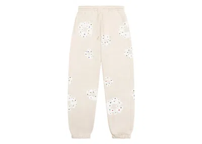 Pre-owned Denim Tears Men's  Rhinestone Cotton Wreath Sweatpants In Oatmeal In Brown