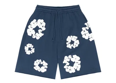 Pre-owned Denim Tears Men's  The Cotton Wreath Shorts In Navy Blue