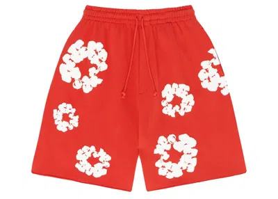 Pre-owned Denim Tears Men's  The Cotton Wreath Shorts In Red