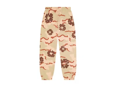 Pre-owned Denim Tears Men's  The Cotton Wreath Sweatpant In Tan Camo In Brown
