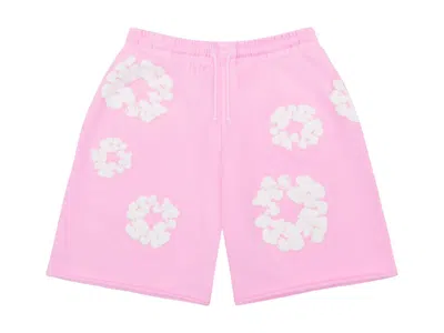 Pre-owned Denim Tears Men's  The Cotton Wreath Sweatshorts In Powder Pink