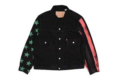 Pre-owned Denim Tears Men's  X Cpfm 4th Of July Denim Plant Jacket In Black