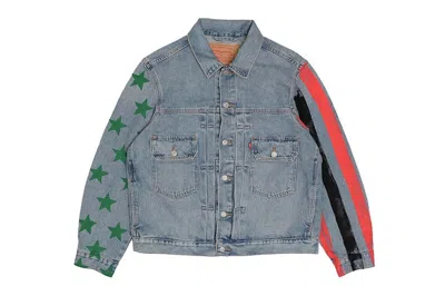 Pre-owned Denim Tears Men's  X Cpfm 4th Of July Denim Plant Jacket In Blue