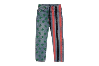 Pre-owned Denim Tears Men's  X Cpfm 4th Of July Denim Plant Jeans In Blue