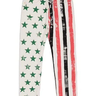 Pre-owned Denim Tears Men's  X Cpfm 4th Of July Denim Plant Jeans In White