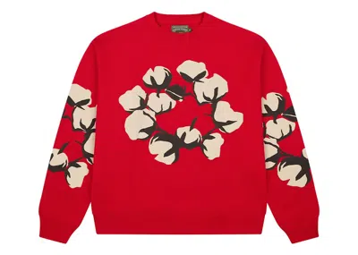 Pre-owned Denim Tears Men's  X Cpfm Cactus Tears Crewneck Sweatshirt In Red