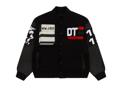 Pre-owned Denim Tears Men's  X Cpfm Cactus Tears Varsity Jacket In Black