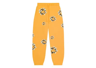Pre-owned Denim Tears Men's  X Cpfm Cactus Tears Wreath Sweatpants In Yellow