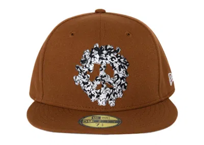 Pre-owned Denim Tears Men's  X New Era Peace 59fifty Fitted Hat In Brown