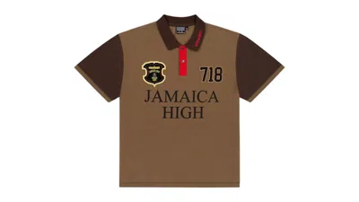 Pre-owned Denim Tears Men's  X Stussy Spades Team Polo Shirt In Brown