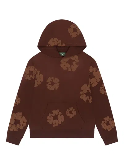 Denim Tears Mono Cotton Wreath Hoodie In Brown