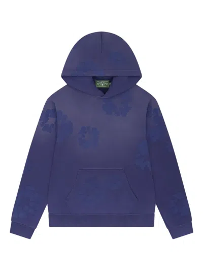 Denim Tears Mono Cotton Wreath Hoodie In Blue