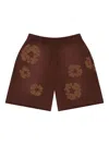 Denim Tears Mono Cotton Wreath Shorts In Brown