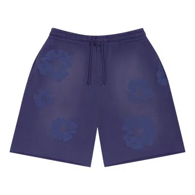 Pre-owned Denim Tears Mono Cotton Wreath Sweat Shorts 'washed Blue' | Men's Size L