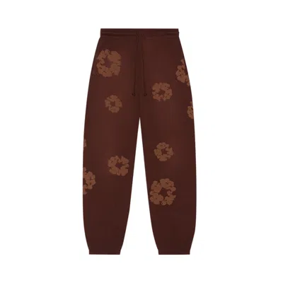 Pre-owned Denim Tears Mono Cotton Wreath Sweatpants 'brown' | Men's Size L