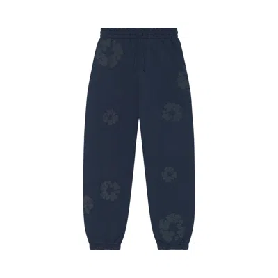 Pre-owned Denim Tears Mono Cotton Wreath Sweatpants 'navy' | Blue | Men's Size Xxl