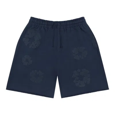 Pre-owned Denim Tears Mono Cotton Wreath Sweatshorts 'navy' | Blue | Men's Size M