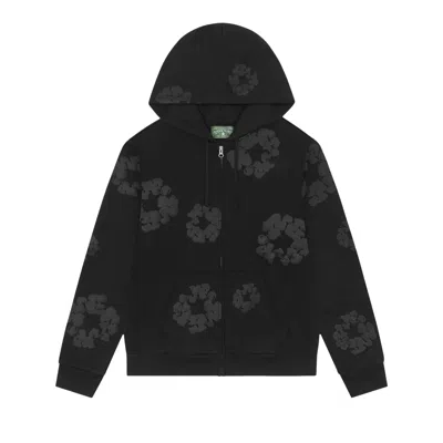 Pre-owned Denim Tears Mono Cotton Wreath Zip Hoodie 'black' | Men's Size Xl