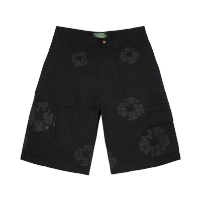 Pre-owned Denim Tears Mono Wreath Cargo Short 'black' | Men's Size 32