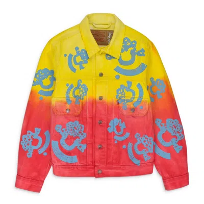 Denim Tears Multicolored Bstroy Tears Type-2 Denim Jacket In Red