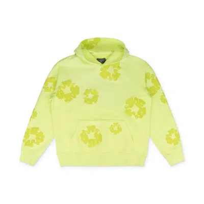 Denim Tears Neon Green Mono Wreath Hoodie In Purple