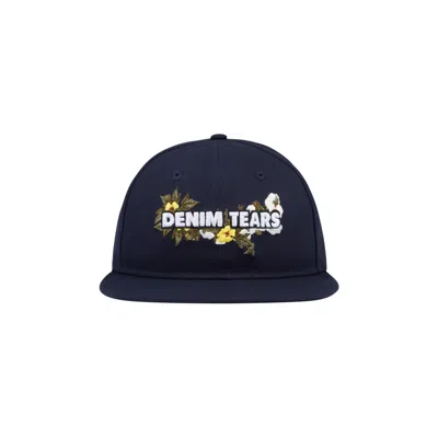Pre-owned Denim Tears New Era Floral Logo Cap 'navy' | Blue | Men's Size Onesize