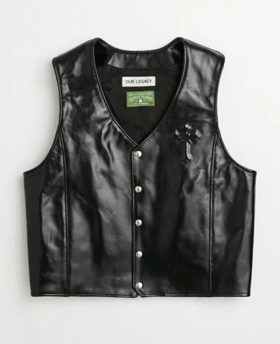 Pre-owned Denim Tears Our Legacy X  2pac Cross Cow Leather Vest Grail S In Black